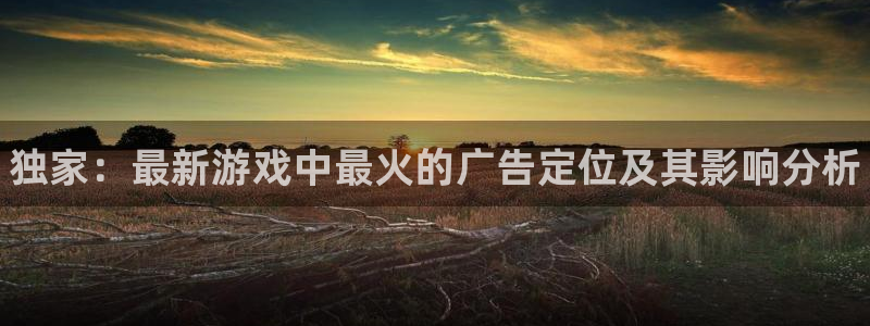 杜邦娱乐注册登录平台：独家：最新游戏中最火的广告定位及其影响